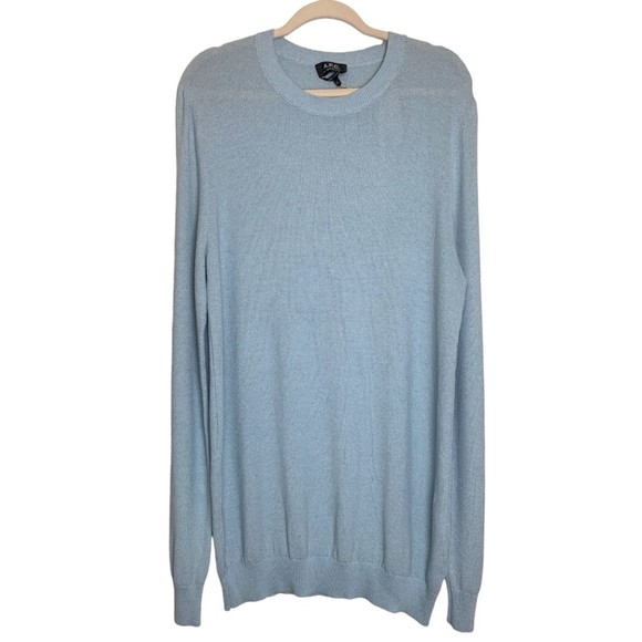 NWT A.P.C. Men's Christian Crewneck Pullover Sweater Blue Clair XL Long Sleeve - Picture 2 of 9